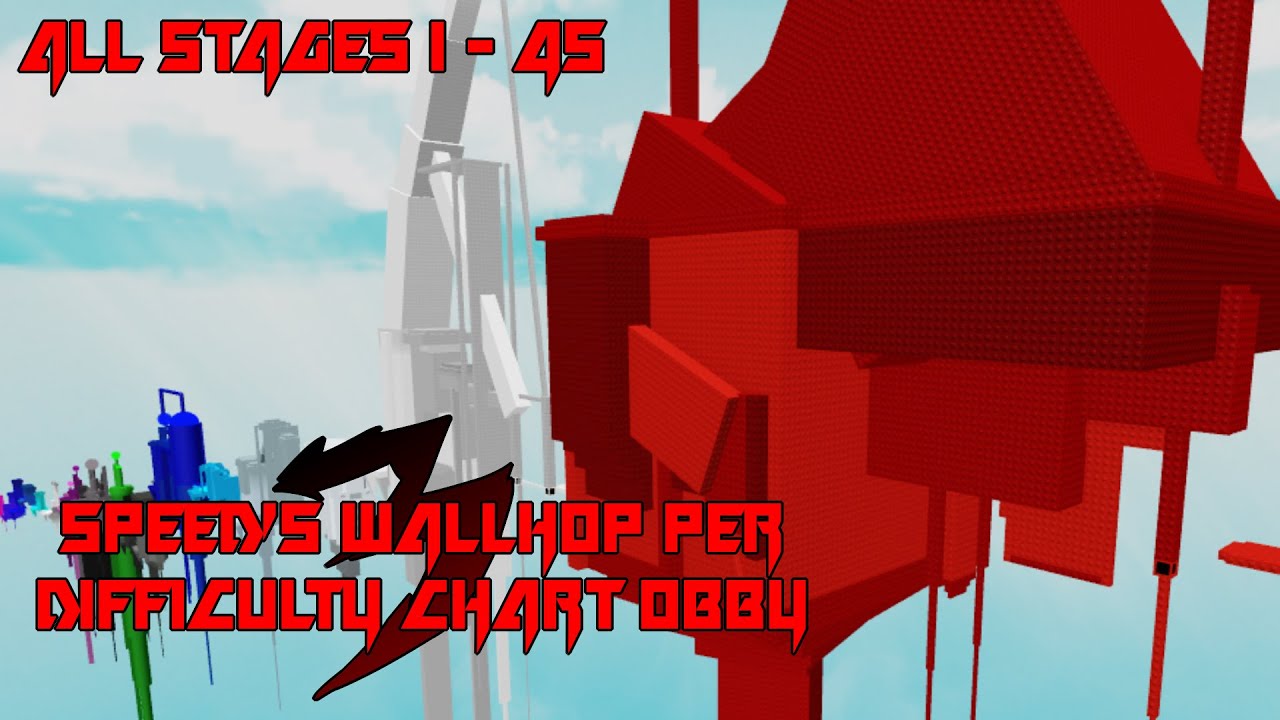 Speed's Wallhop Per Difficulty Chart Obby 3 [All Stages 1-45] (ROBLOX Obby)