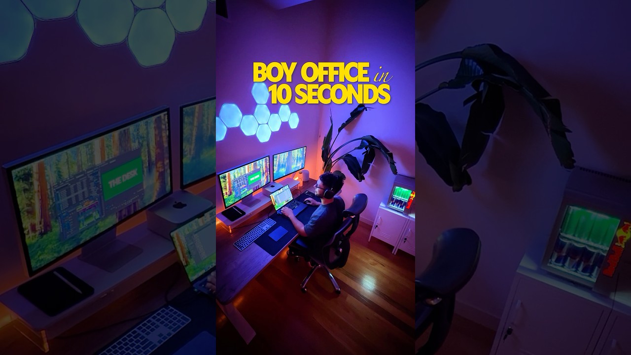 Epic Office Makeover in under 10 Seconds! #desksetup #officetour #dreamoffice