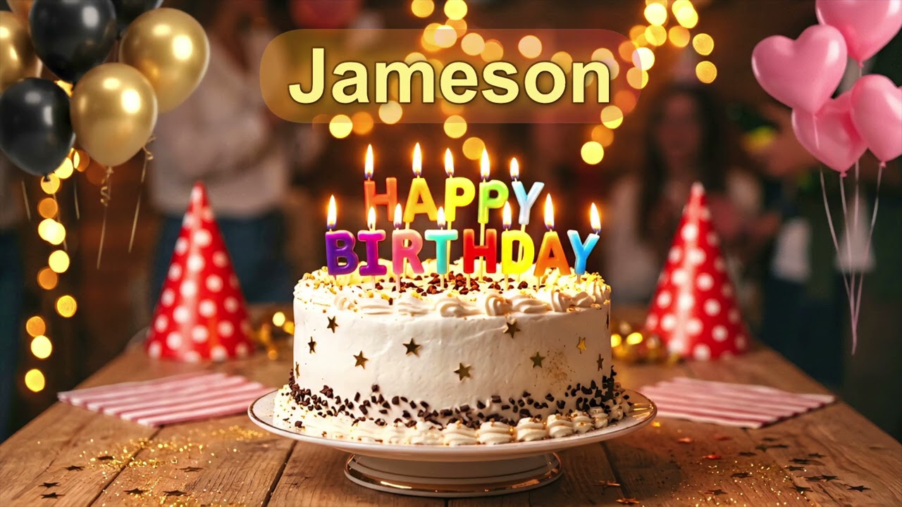 Happy Birthday Jameson  Personalized Birthday Song Cake Cutting