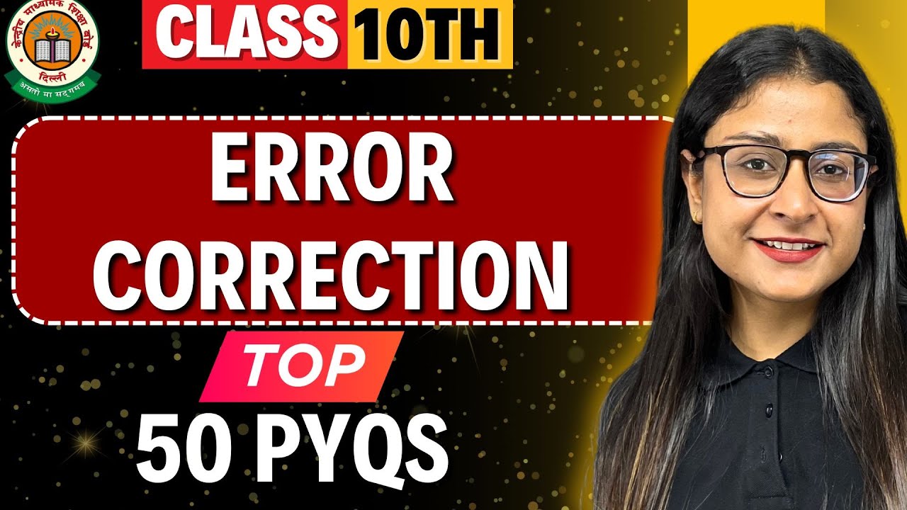 Error Correction Tips ✍ Top 50 PYQs + Tricks for Class 10 English Grammar | CBSE 2026 | Nikita Singh