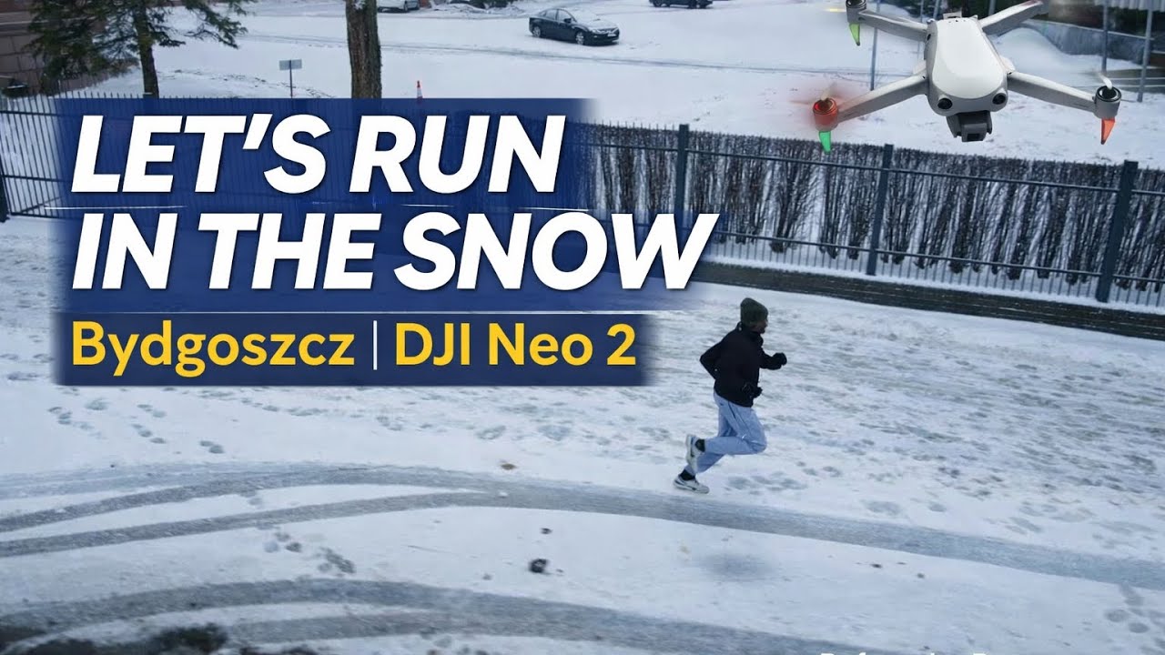 Running through the Bydgoszcz Snow | Following the DJI Neo 2