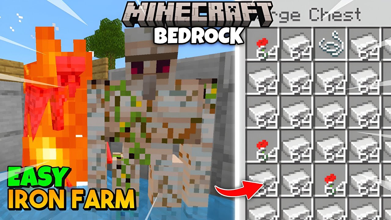 Best and Easy IRON FARM For Minecraft Pe 1.21+ 🔥 | 800+/hrs 