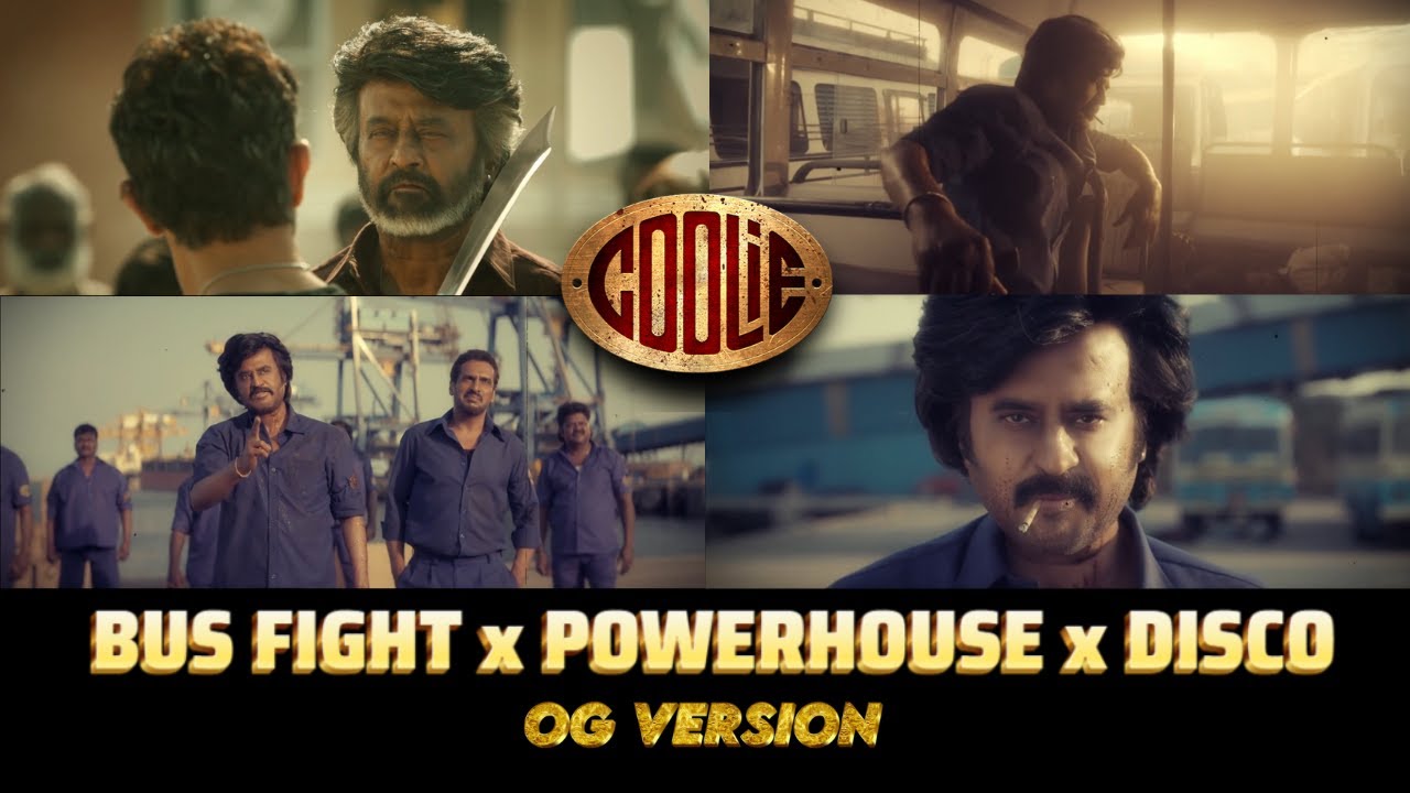 Coolie Flashback Bus Fight x Powerhouse x Disco Full BGM | Rajinikanth | Anirudh | Lokesh Kanagaraj