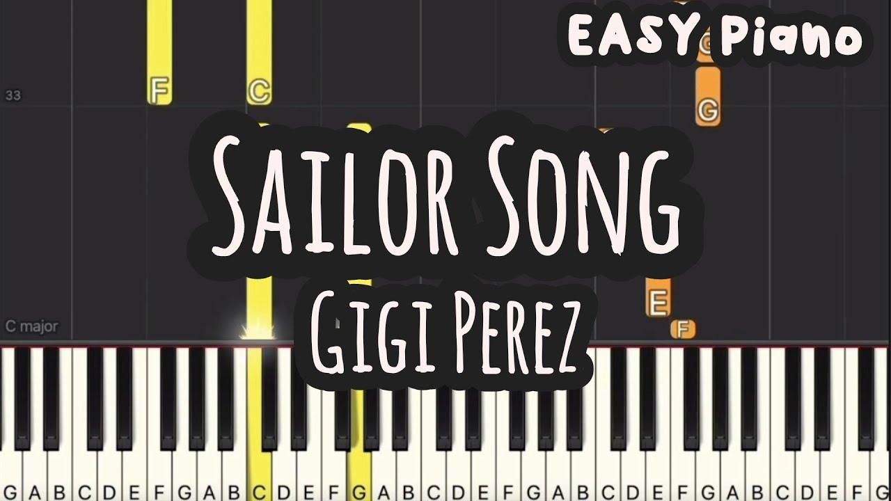Gigi Perez - Sailor Song (Easy Piano, Piano Tutorial) Sheet