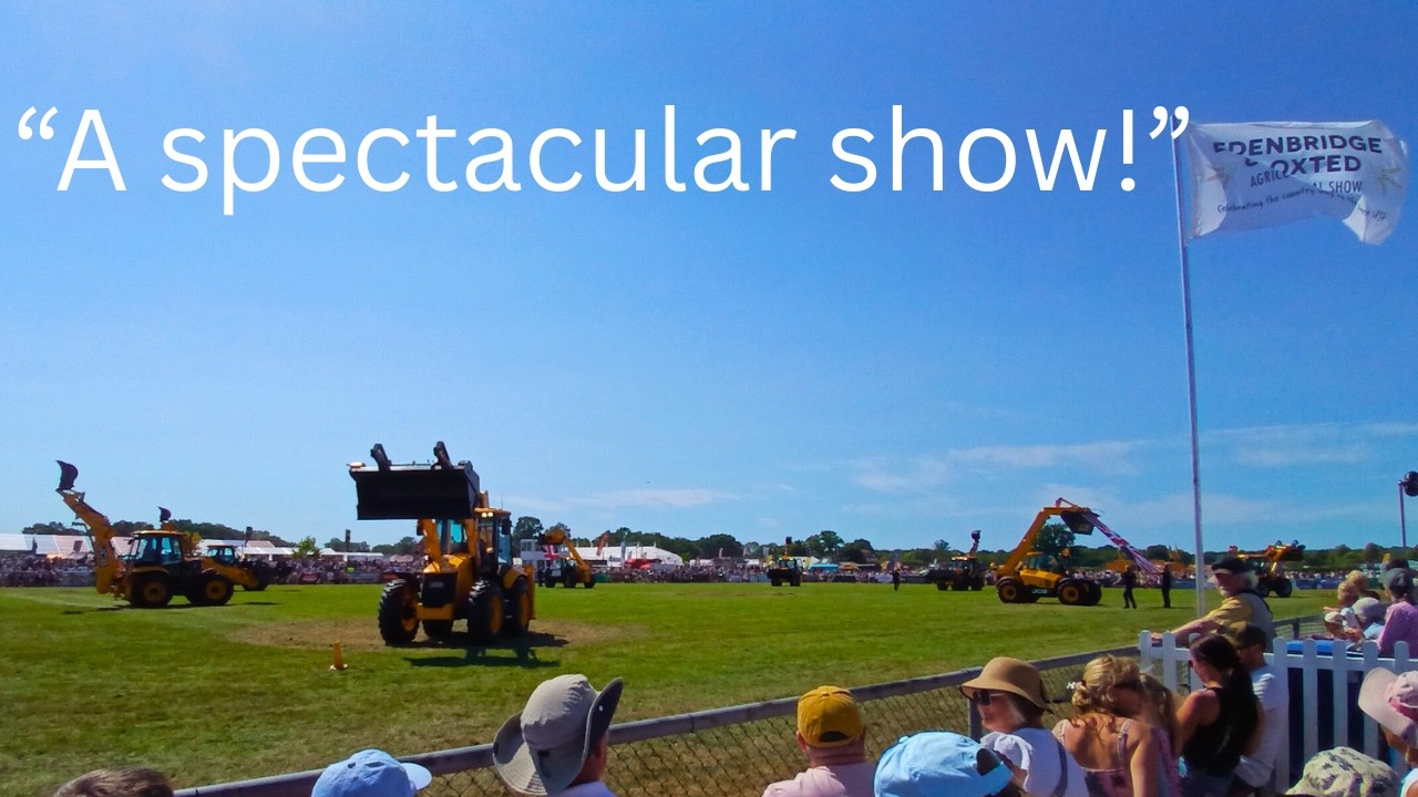 The JCB Dancing Diggers at the Edenbridge and Oxted show