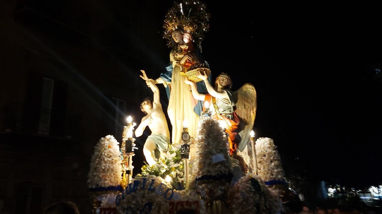 PALERMO - MARIA SS. DEL LUME - PROCESSIONE E SPETTACOLO PIROTECNICO. 3° ULTIMA PARTE (4K) 31/07/2022