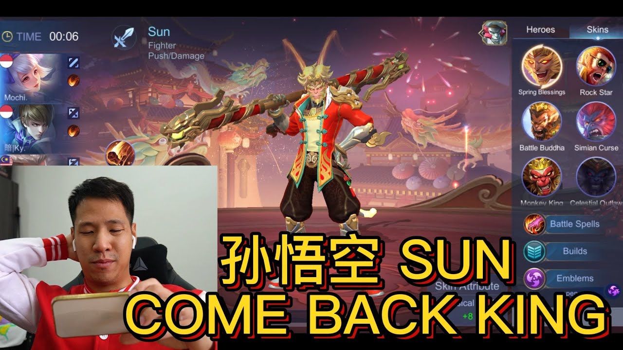 孙悟空输着 15-41 都能够反败为胜?!?! MLBB Sun Spring Blessings New Skin!