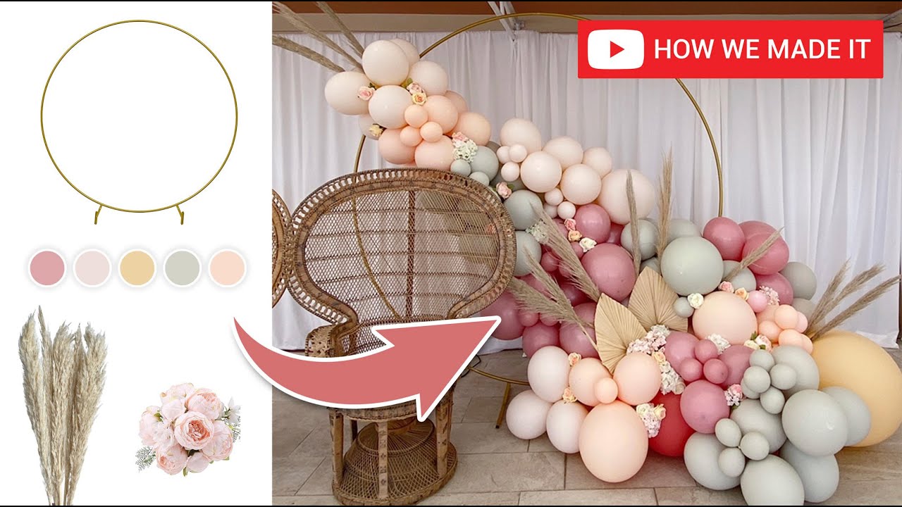 Gold frame with Balloon Garland | Baby Shower Decor