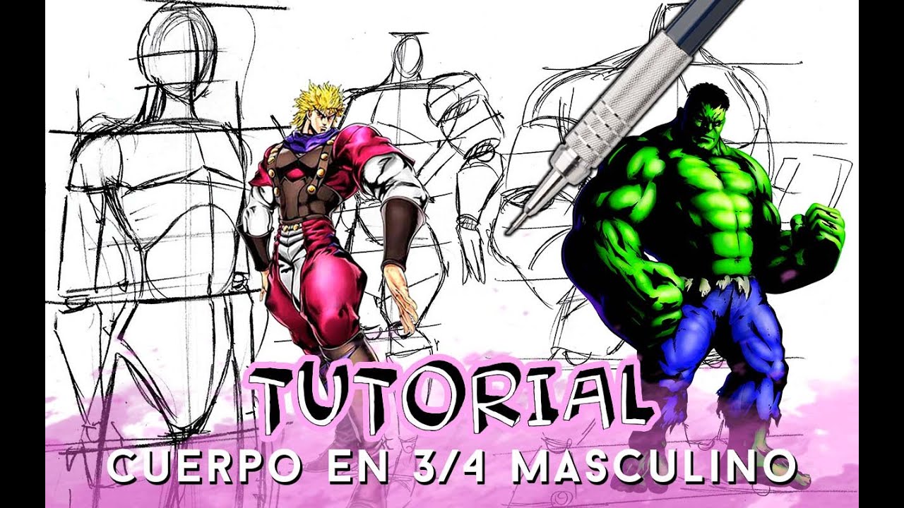 COMO DIBUJAR CUERPOS MASCULINOS EN 3/4 | Why So Gurin