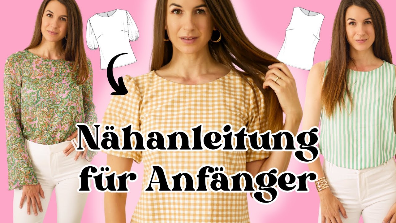 einfaches Shirt aus Webware nähen - für Anfänger / Nähanleitung Shirt Bluse CARLA