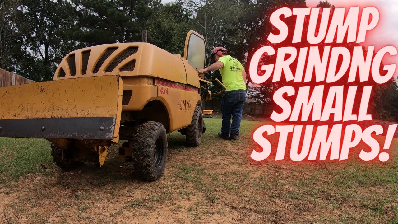 Stump Grinding Seven Stumps Using The Rayco RG50 Stump Grinder