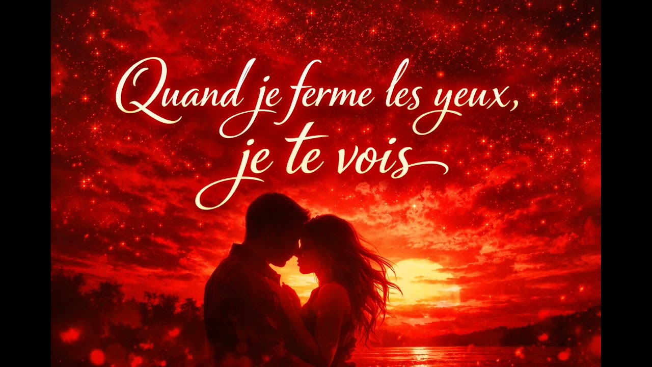 Quand je ferme les yeux,je te vois❤️(Paroles 🎤, chanson d'amour, Musique romantique française ❤️🎧)
