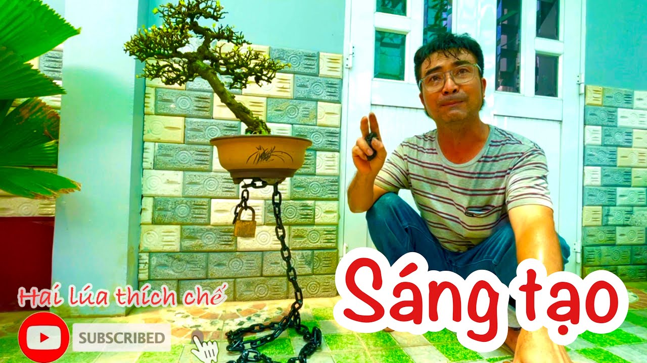 Sáng tạo đôn chậu bonsai | hai lúa thích chế