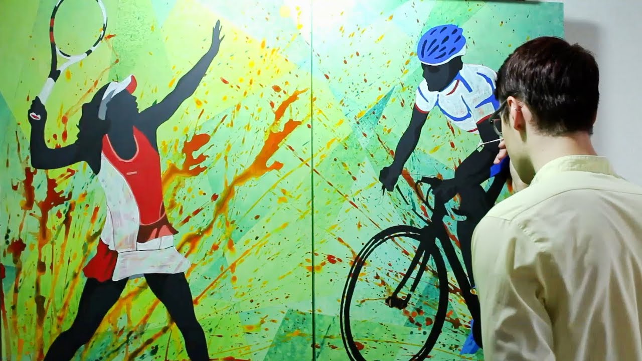 Sports Diptych | acrylic painting