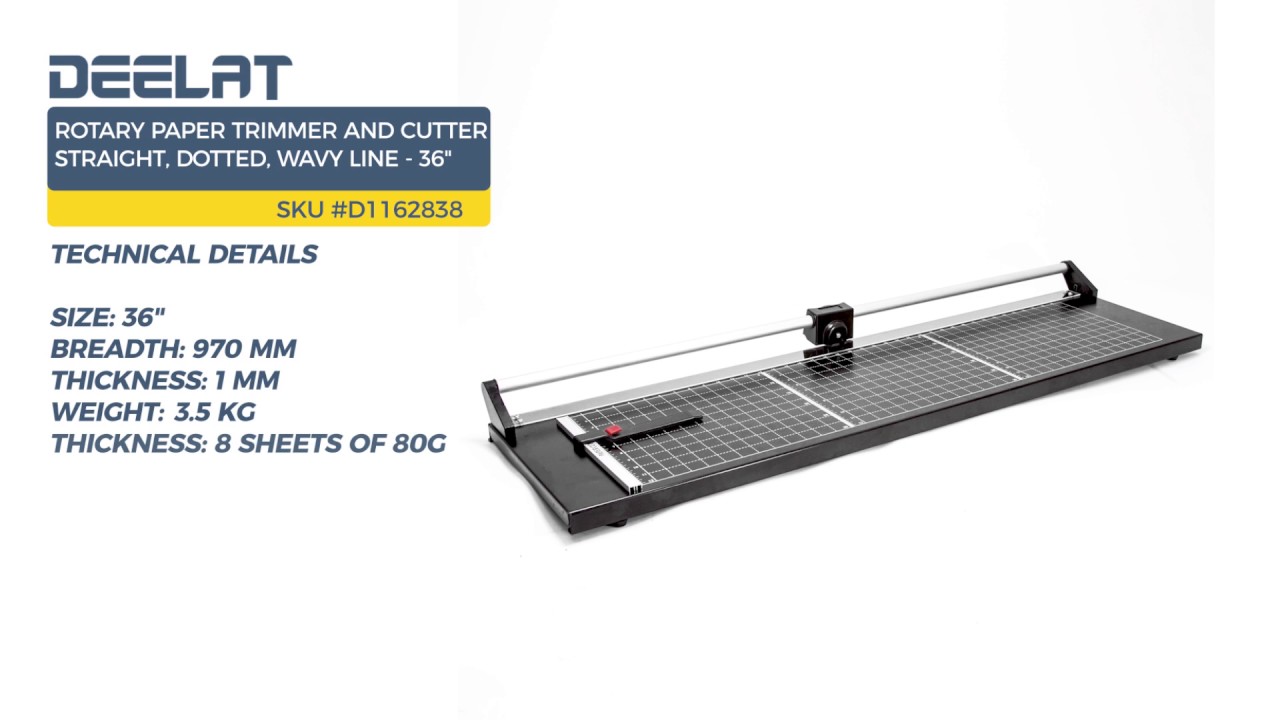 Rotary Paper Trimmer and Cutter - Straight, Dotted, Wavy Line - 36