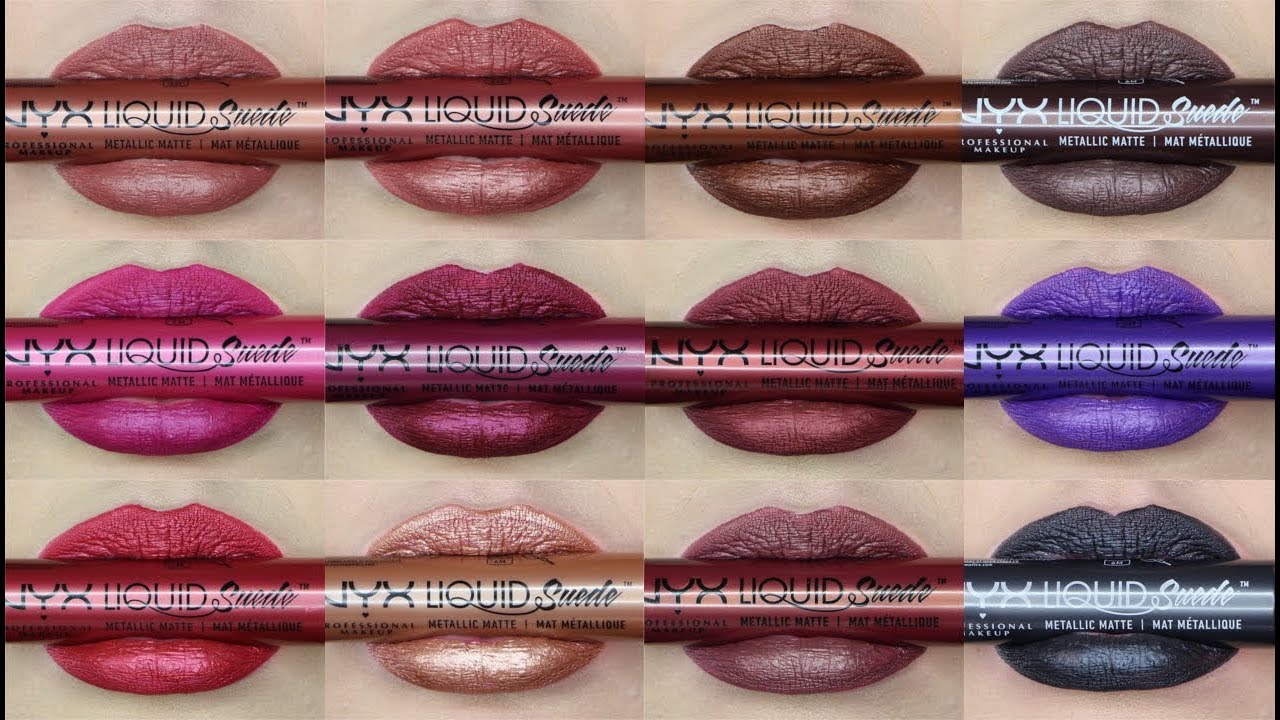 NYX METALLIC LIQUID SUEDE LIP SHADE SWATCH & REVIEW