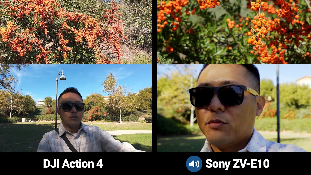 DJI OSMO Action 4 vs Sony ZV-E10 Video Camera for Vlogging? [4K Footage Comparison, Low-Light]