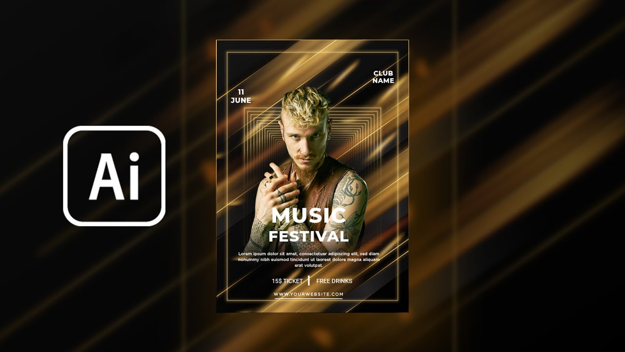 How To Make Music Festival Poster Template | Adobe Illustrator Tutorial | 2
