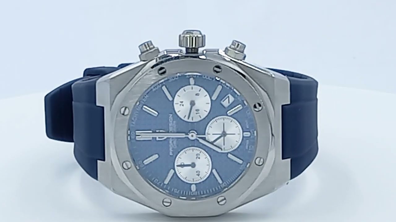 Velkan Chronograph Divers Watch In Dark Gray Rubber Strap