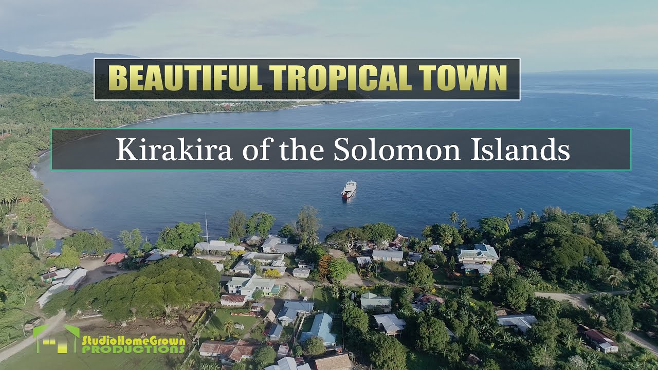 Beautiful small Tropical town. Kirakira Town, Makira Ulawa Province of the Solomon Islands.