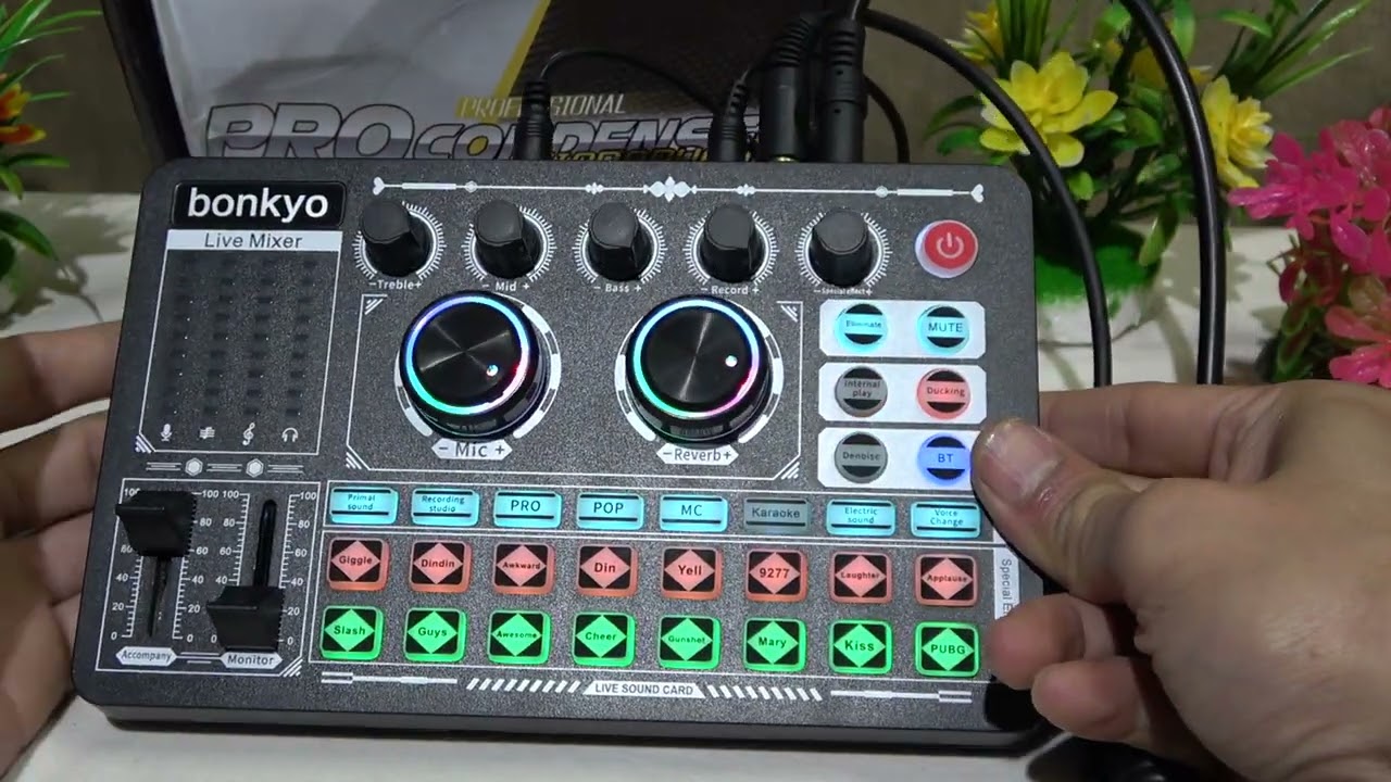 (V-04) CARA PASANG KABEL MICROPHONE BM-800 KE LIVE SOUND CARD F999.