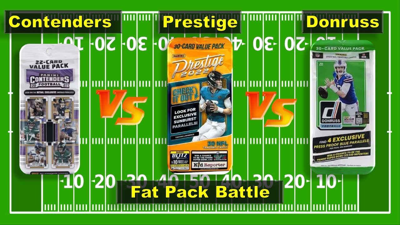 Fat pack battle between NFL 2022 prestige, contenders and Donruss 🏈🏈🏈