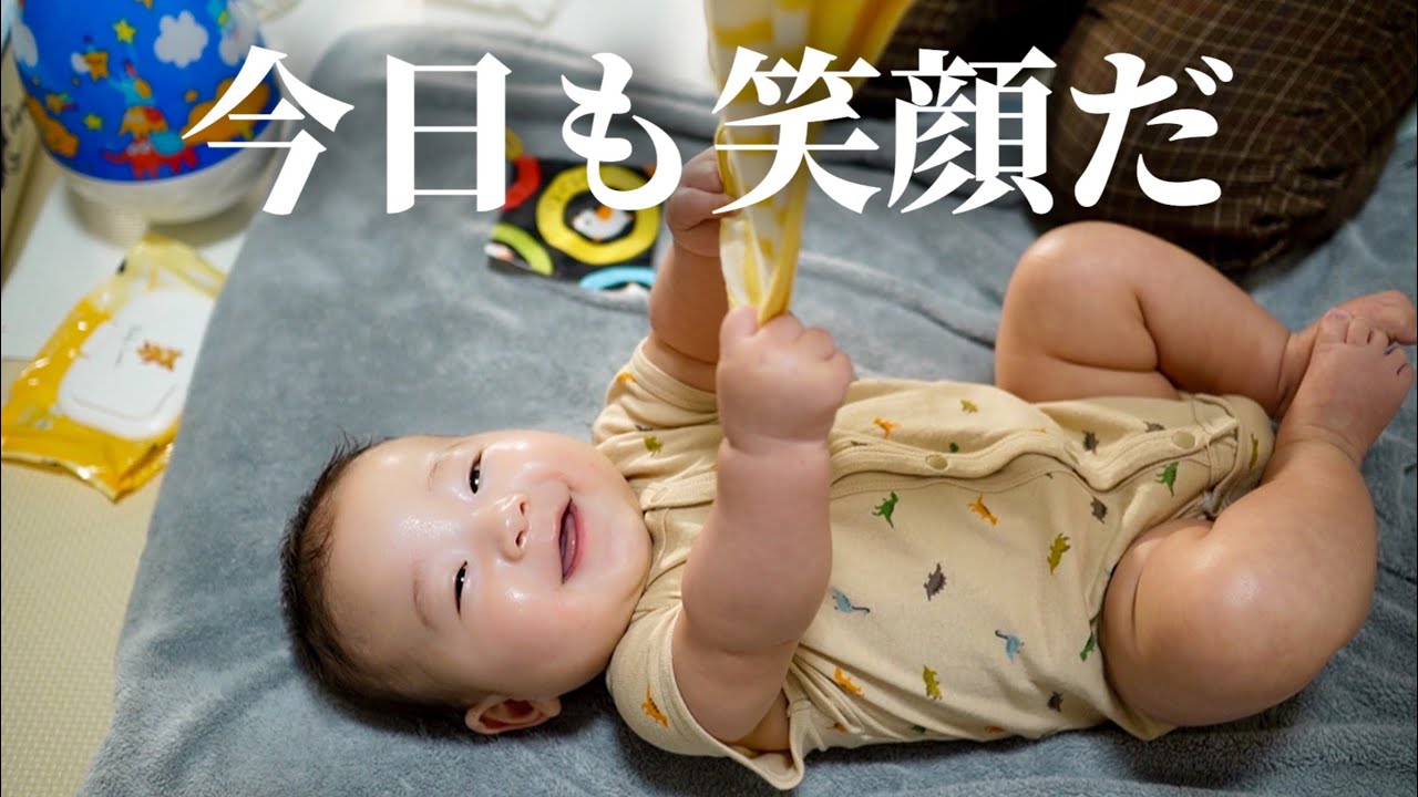 洗濯物に興味深々！生後５ヶ月の楽しい夕方の過ごし方