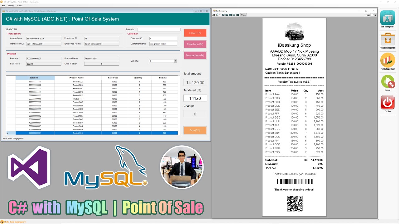 สอน C# ระบบ POS: ออกแบบ Business Settings และการใช้ MDI Parent Form (จบในคลิปเดียว)
