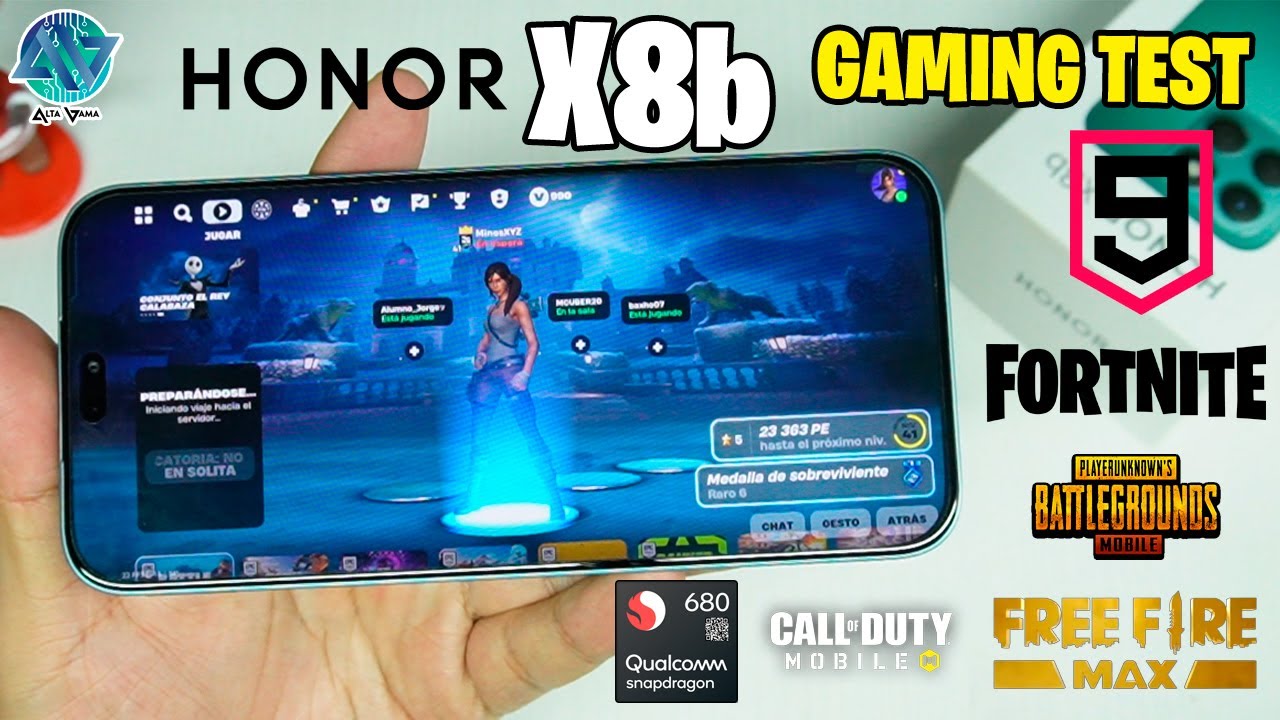 HONOR X8b: Gaming Test | Fortnite, Free Fire Max, COD, PUBG y Asphalt 9 (Snapdragon 680)