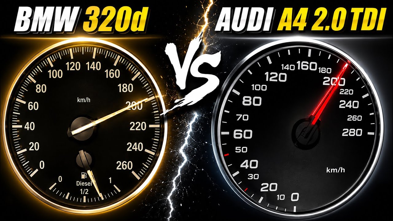 BMW 320d vs Audi A4 2.0 TDI | Acceleration Test