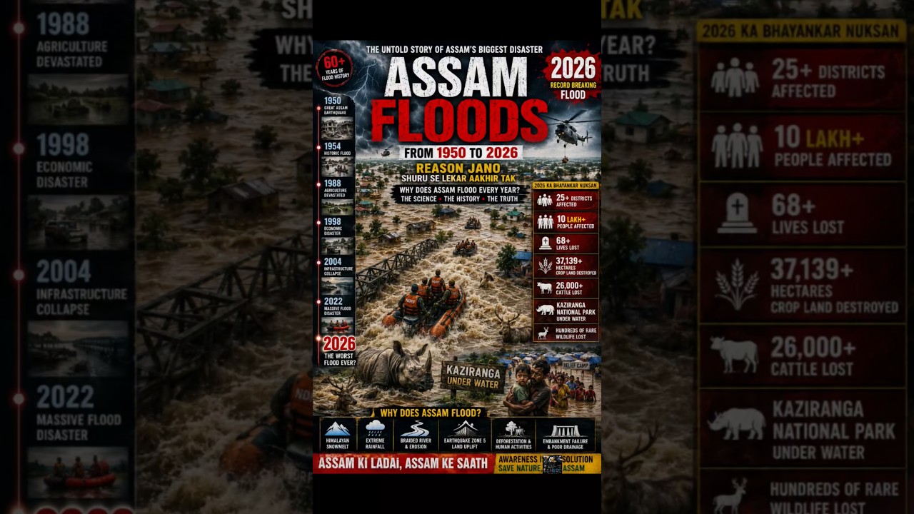 Assam Floods 1950&ndash;2026 | Why Brahmaputra Floods? #AssamFloods #Brahmaputra #Documentary #India