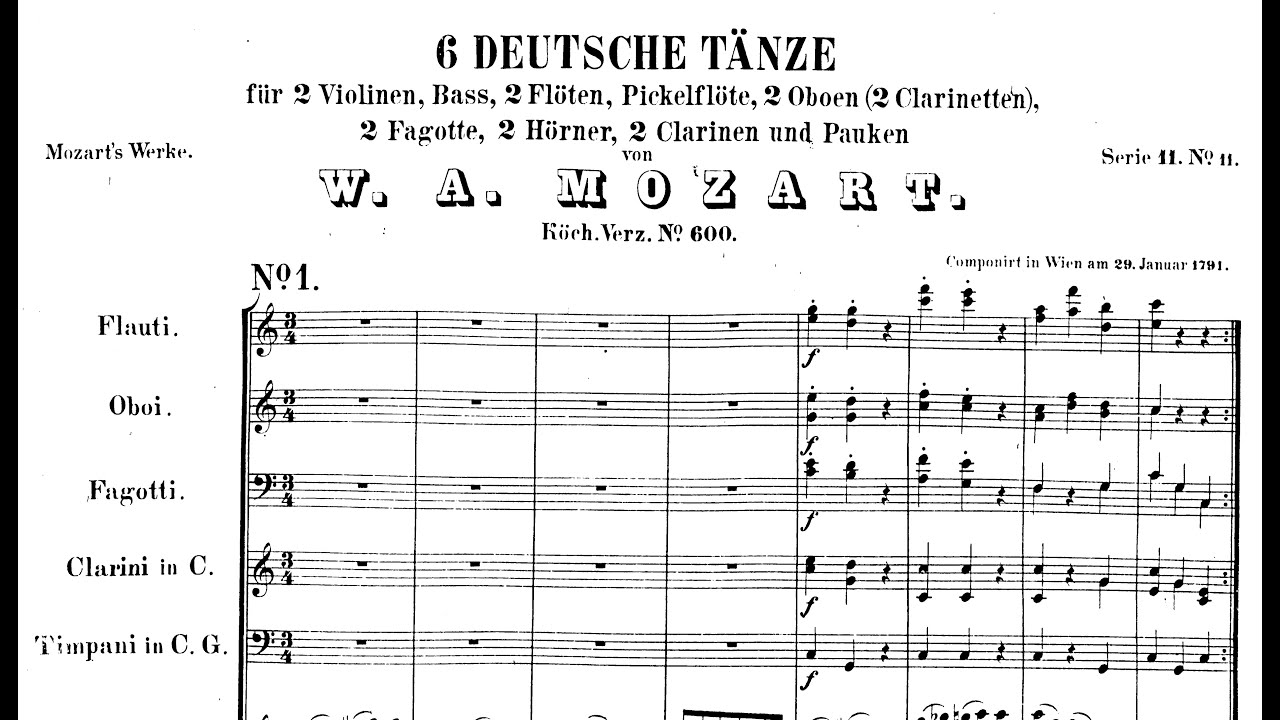 Mozart - 6 German Dances K. 600 (1791)