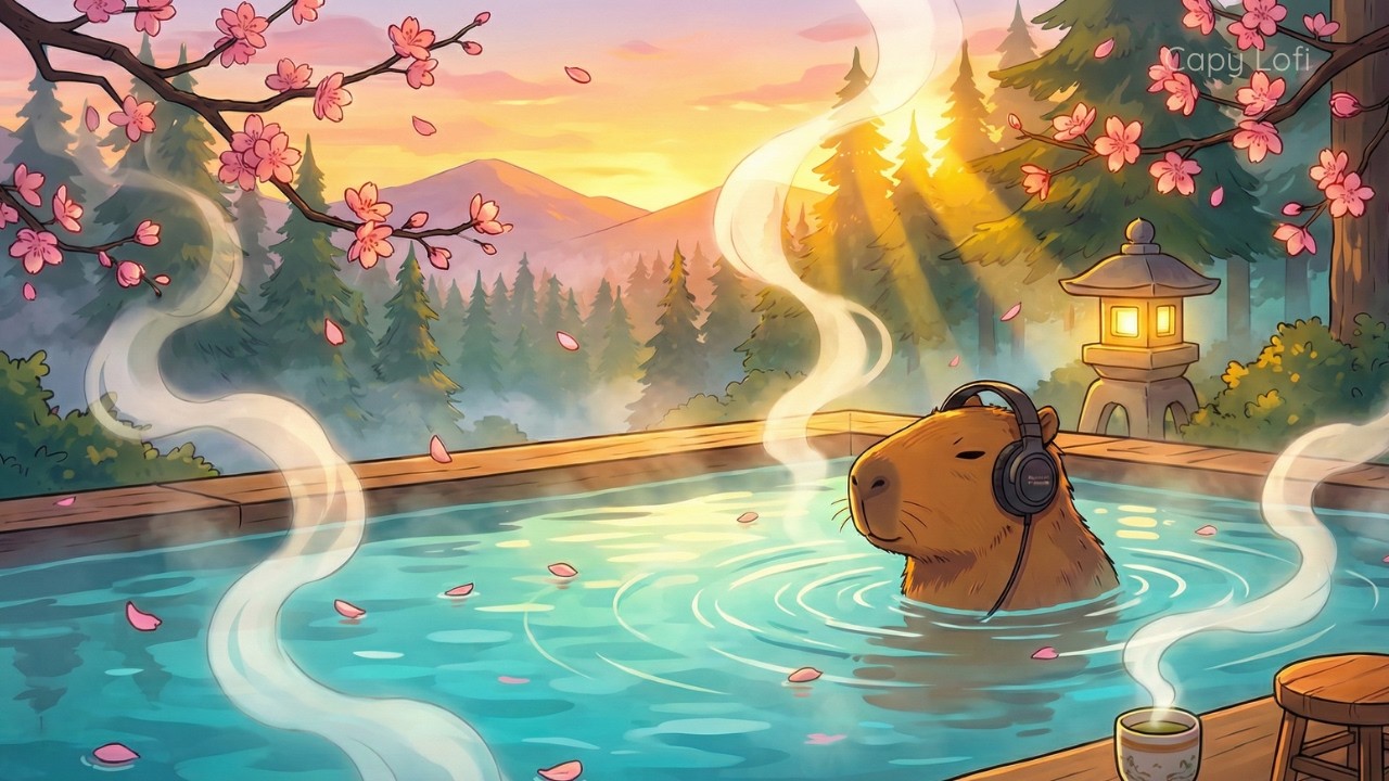 lofi hip hop radio 🌿 capybara relaxing in a japanese onsen [beats to study/relax/sleep]