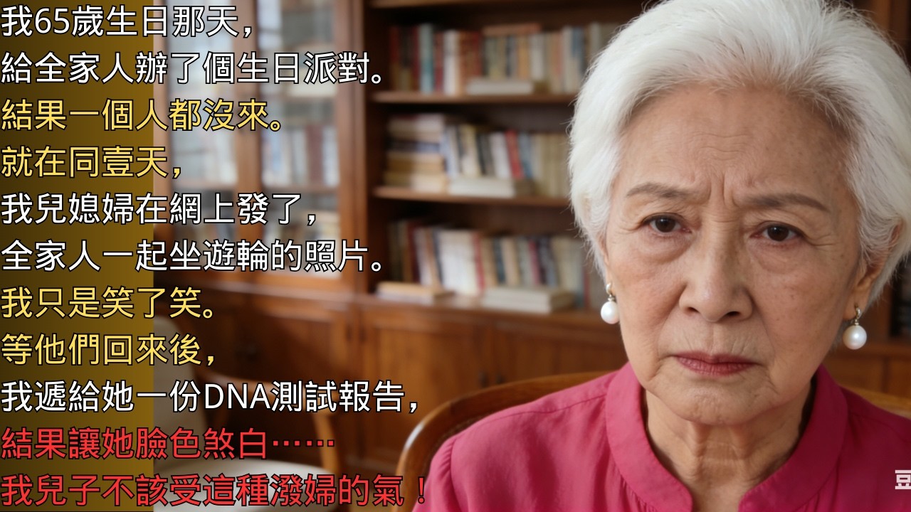 我65歲生日那天，給家人辦了個生日派對，結果一個人都沒來。就在同一天，我的兒媳婦……