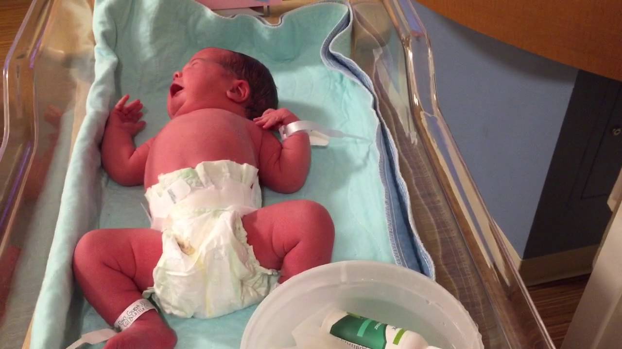 Baby Ayla's first bath