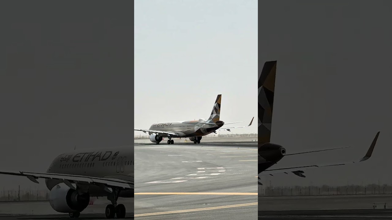 Planespotting the Etihad A321LR at Zayed International Airport ✈️ #aviation #airplane
