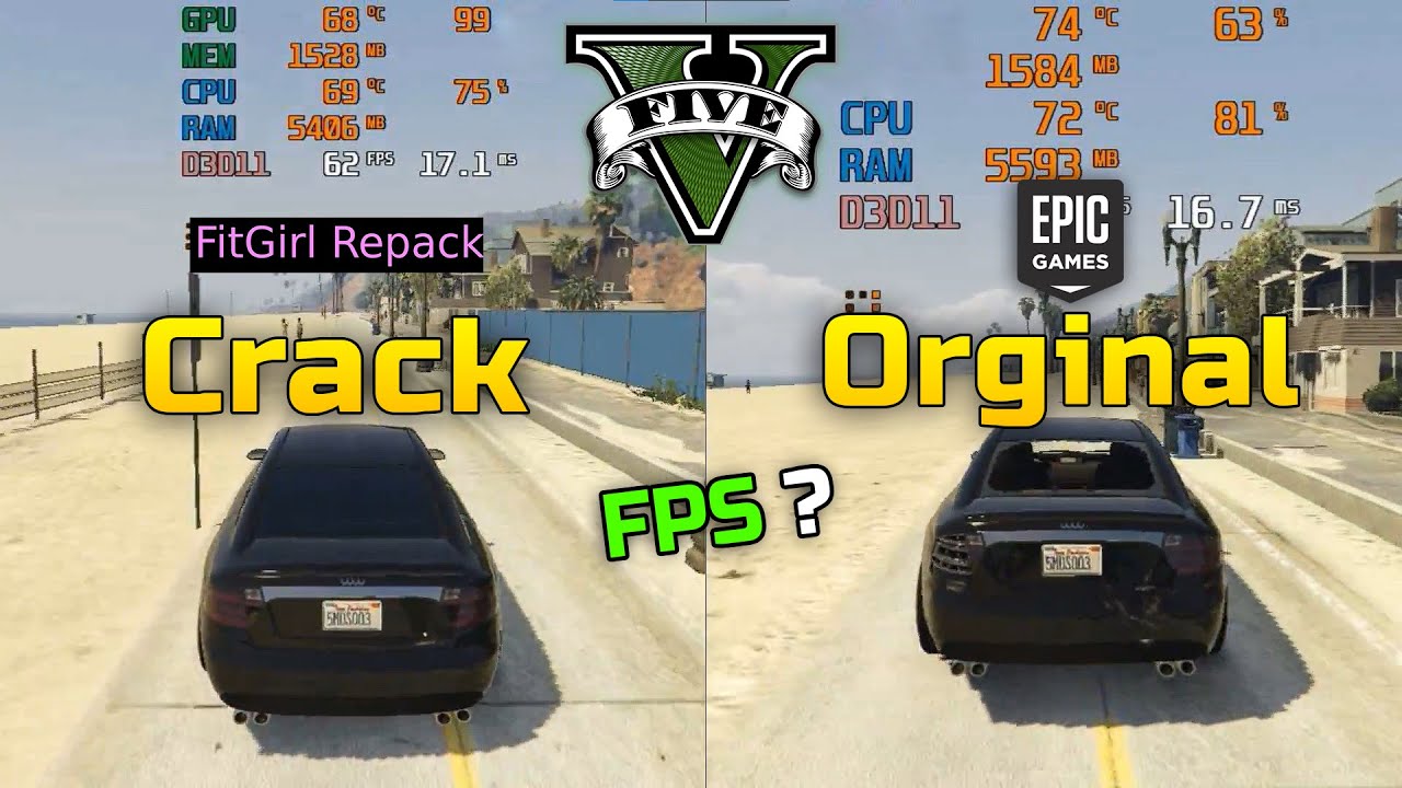 GTA 5  Original vs Cracked | i5 4590 | FPS Comparison