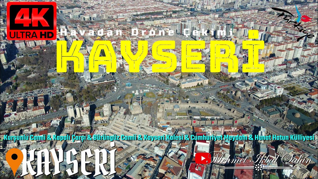 KAYSERİ Şehir Merkezi ve Meydanı / 4K Drone Çekimi -  31.1.24