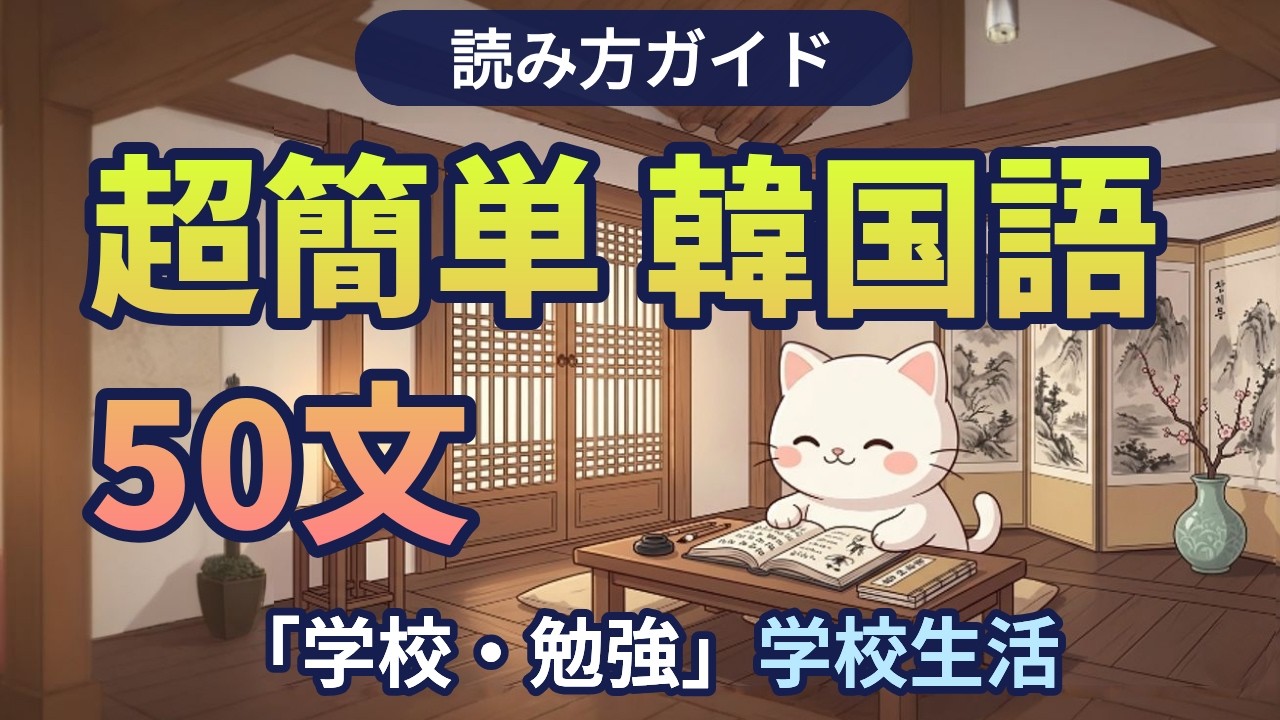 【発音付き韓国語】ハングル＋カタカナで読める学校生活フレーズ50｜初心者向け韓国語音読トレーニング