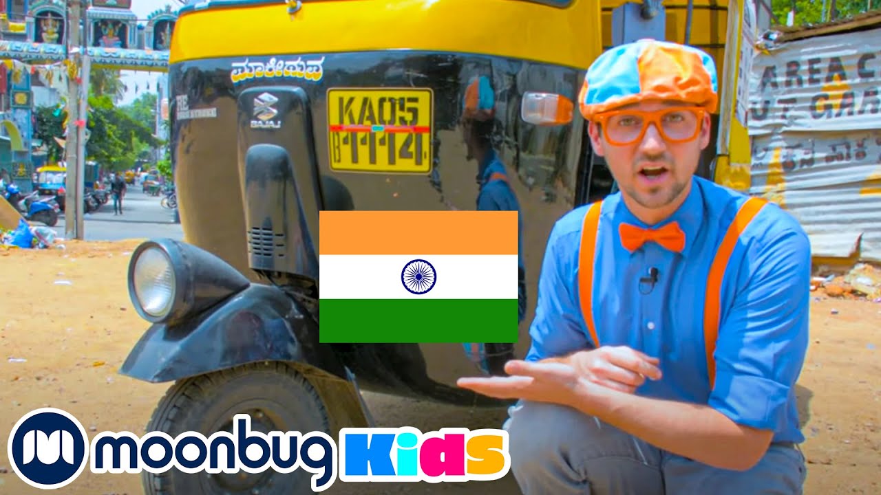 Blippi Goes to India | Blippi Visits| Playground for Children | Baby Cartoon | Moonbug Kids