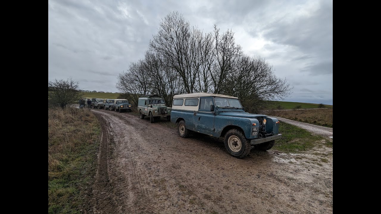 1 Ton Land Rovers on Salisbury Plain 2023 with the series 2 club.