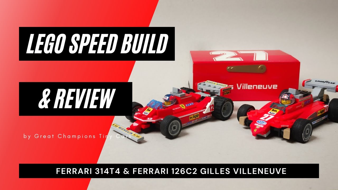 LEGO speed build F1 Gilles Villeneuve Ferrari 312T4 & 126C2 review by ddntube and stevehallego
