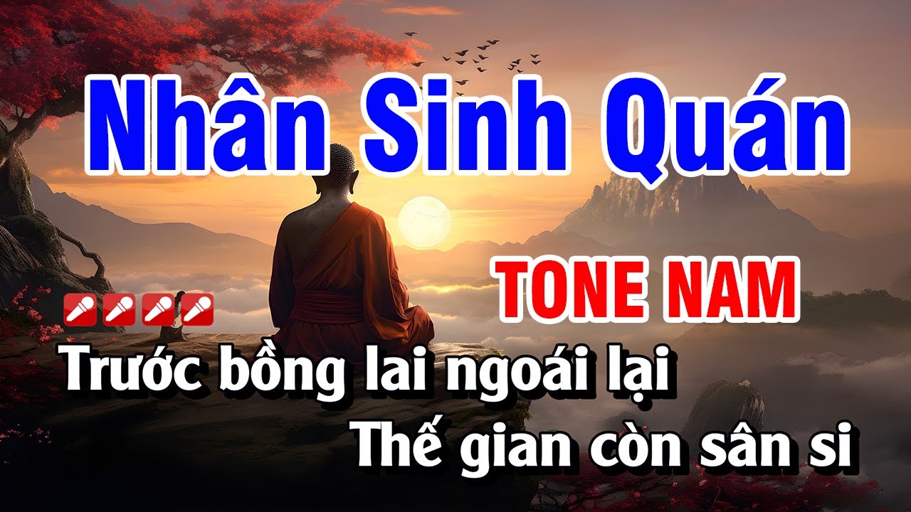 Karaoke Nhân Sinh Quán Tone Nam Beat Hay | Hoàng Luân