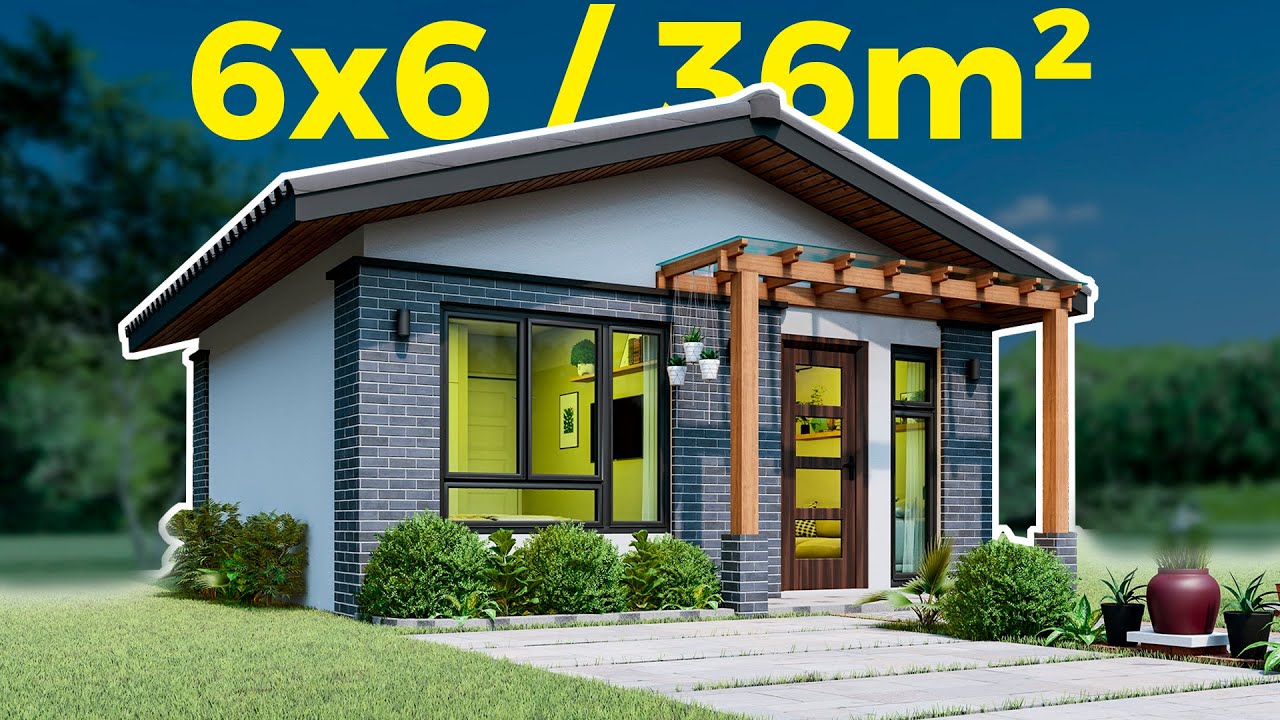 Дом 6х6 метров / Проект и план маленького и красивого дома 🏡✔️