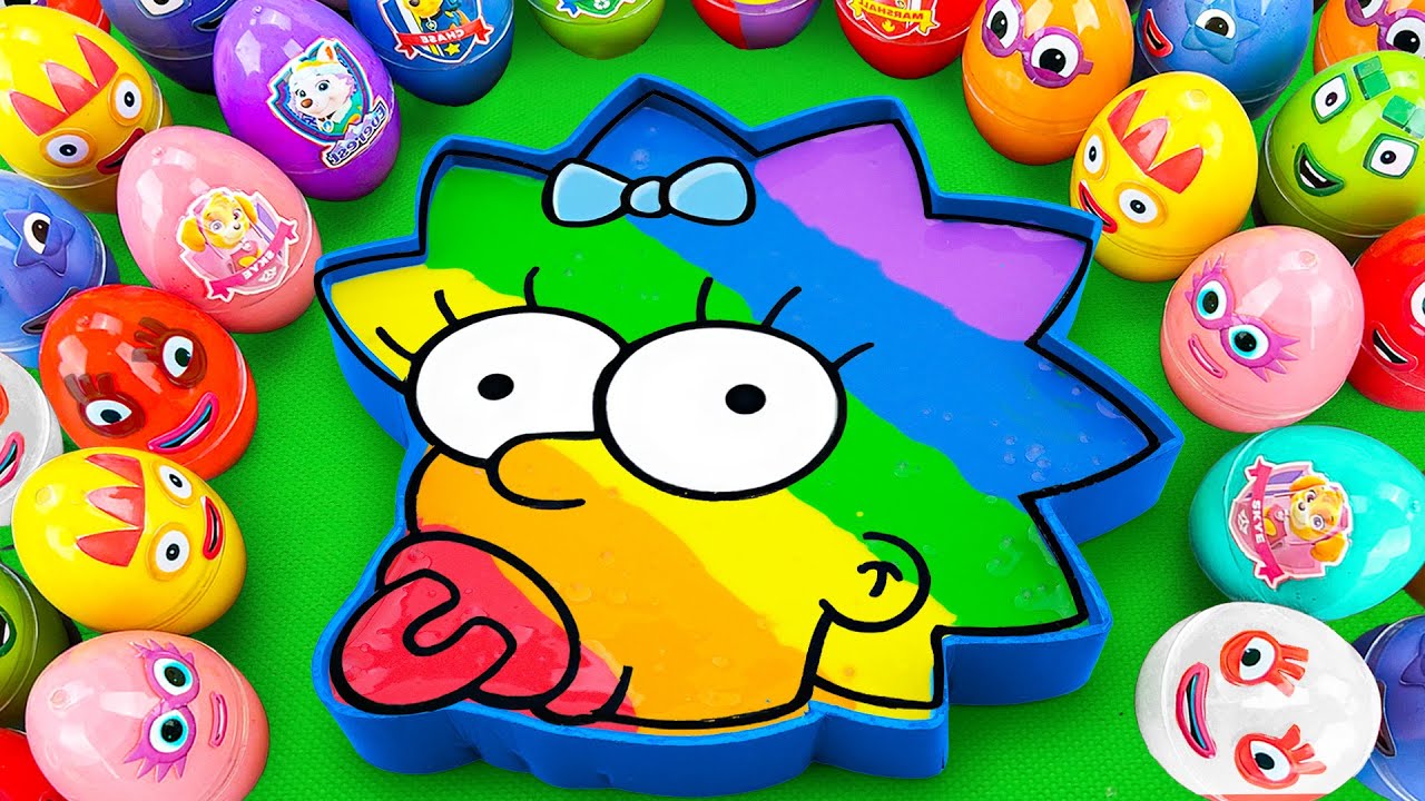 Satisfying Video 🌈 How To Make Rainbow Lisa Simpson Bathtub From Mix SLIME in Eggs CLAY Coloring