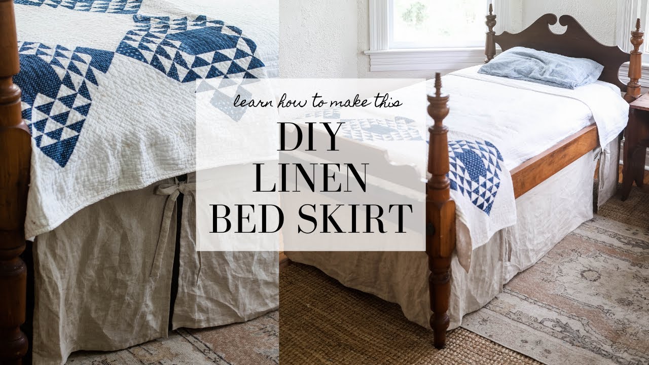 How to sew a linen bed skirt | FARMHOUSE SEWING COLLAB WITH THE LATINA NEXT DOOR