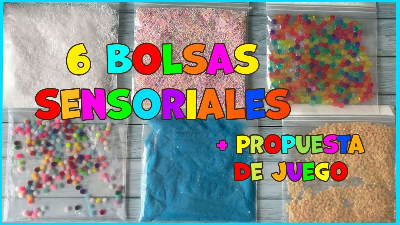 6 BOLSAS SENSORIALES + PROPUESTAS DE JUEGOS para estimular los sentidos jugando