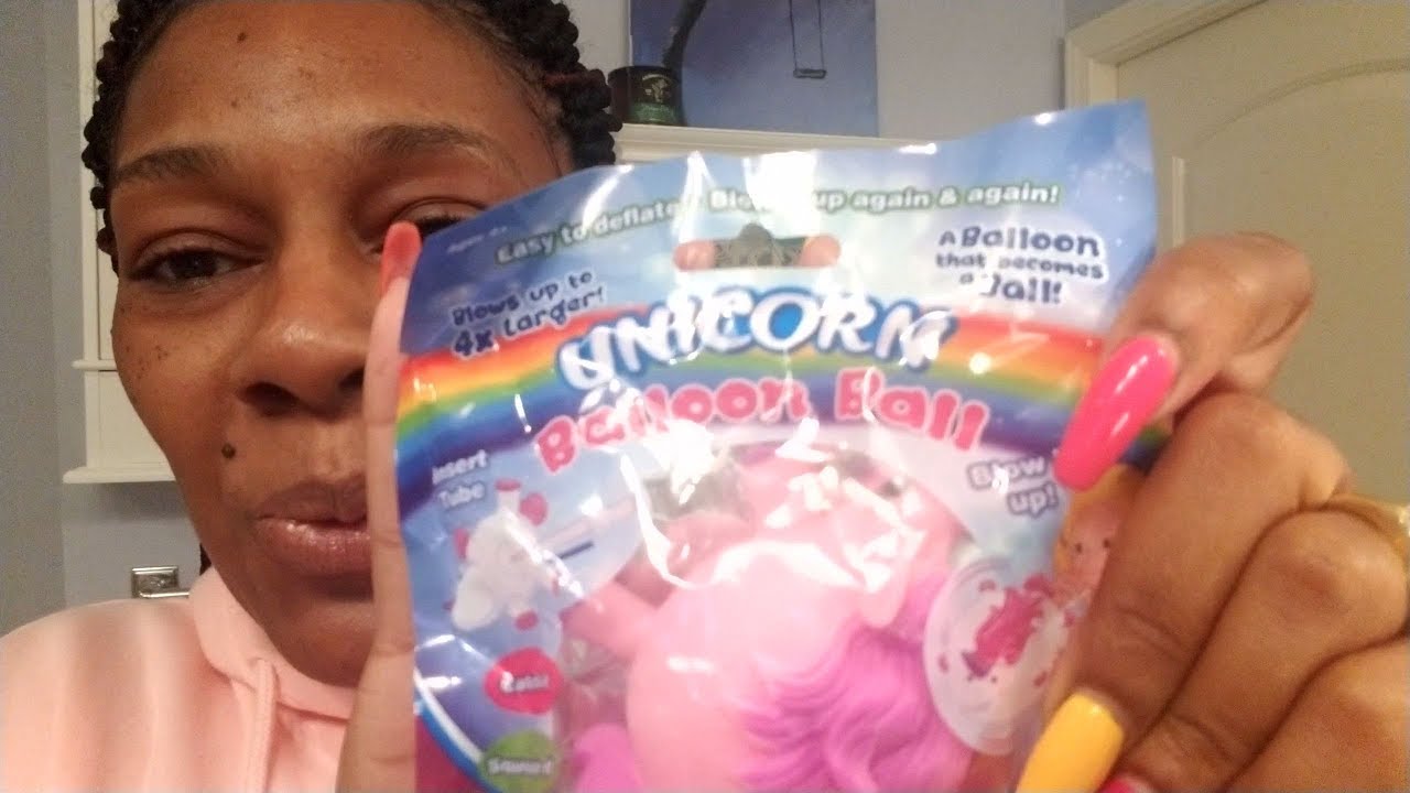 ASMR~ Pink Unicorn Balloon Ball | How I blow up a balloon |Sleeking edges & applying lipgloss