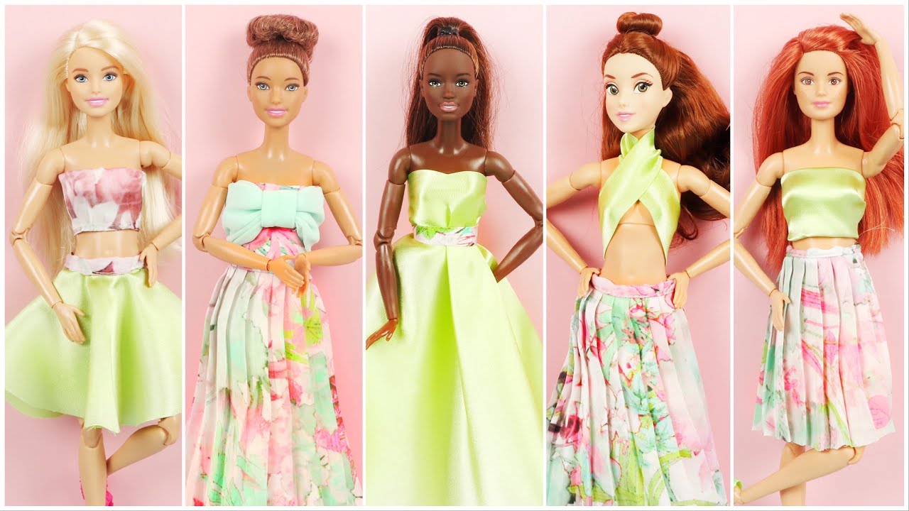 5 Different DOLL CLOTHES & BARBIE STYLING Ideas Do It Yourself At Home