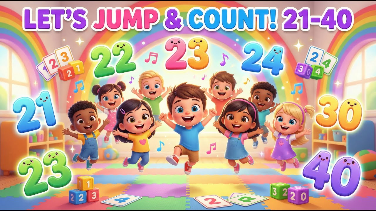 Learn Counting 21to 40 for Kids 🔢 | Fun 3D Animation Numbers Song | Preschool Learning Video